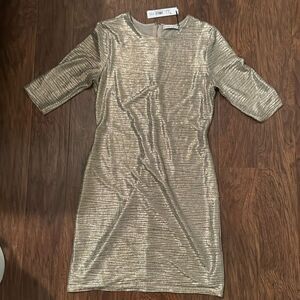 NWT Alice & Olivia gold dress